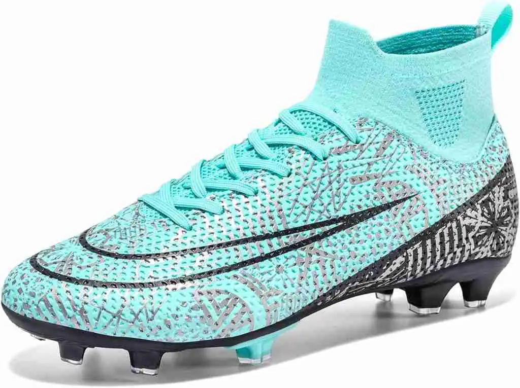 Biayvisas Soccer Cleats for Mens Womens Turf Soccer Shoes Indoor Footall Cleats High Ankle TF FG Football Boots Wide Training Sneaker