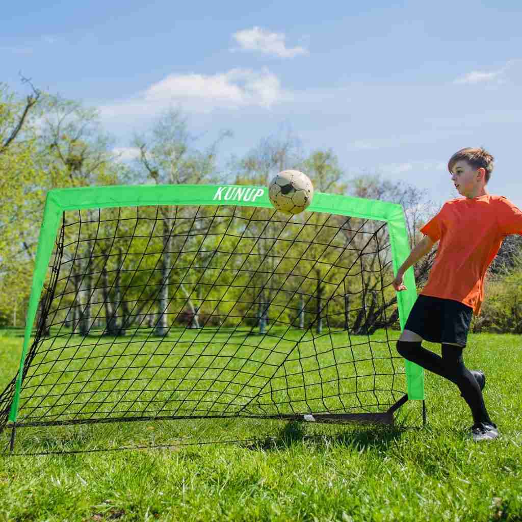 Kunup Kids Soccer Goals for Backyard 5x3FT 6x4FT 9x5FT Large Set of 2 Portable Soccer Nets for Backyard Folding Soccer Goals Practice Nets with Carrying Bag for Outdoor Indoor