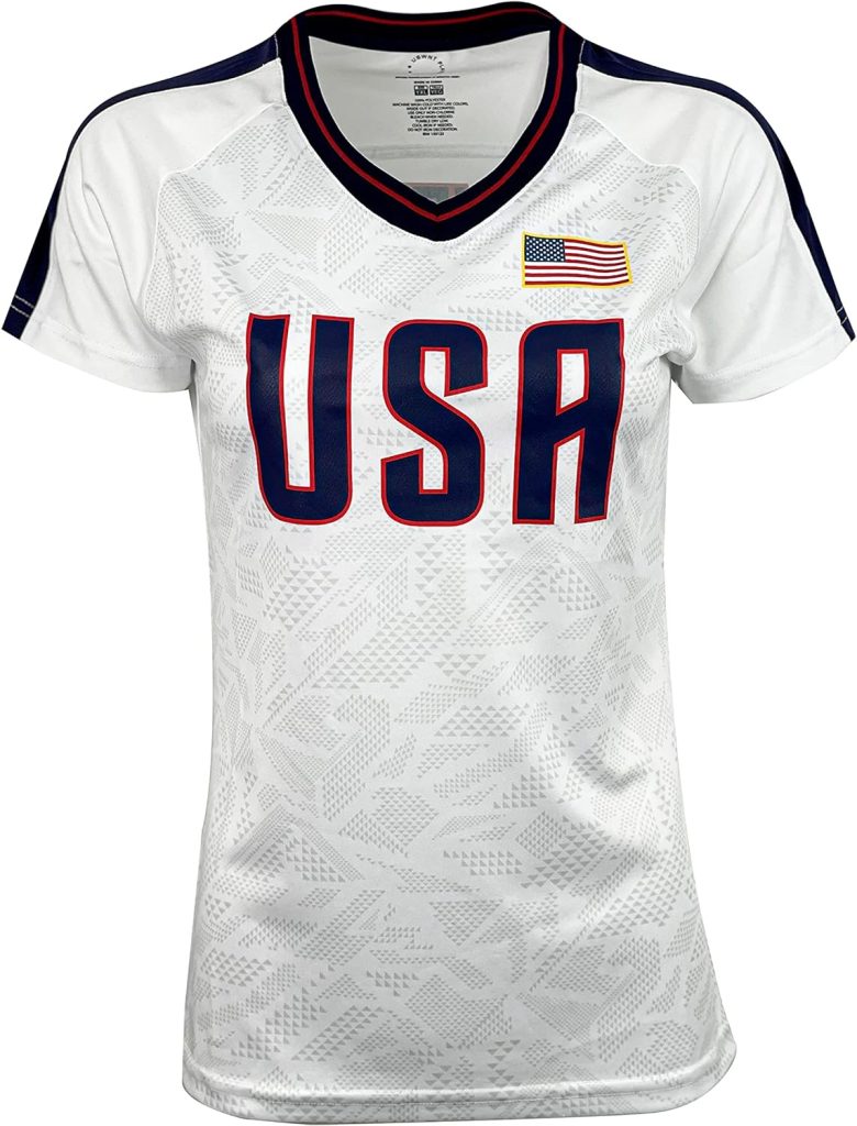 USWNT Players Tshirt, Womens Size, Official Women’s National Soccer Team Association USA Flag Tee Top Lave