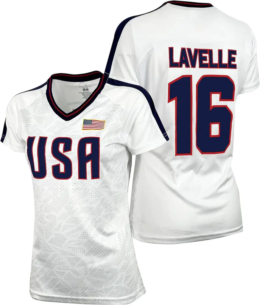 USWNT Players Tshirt, Womens Size, Official Women’s National Soccer Team Association USA Flag Tee Top Lave