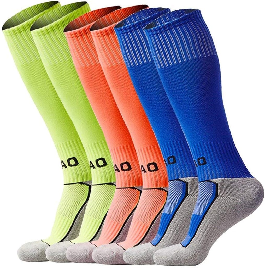 VANDIMI Soccer Socks for Kids Youth Adult (1/3/4/5 pairs) Team Sport Knee High Long Socks